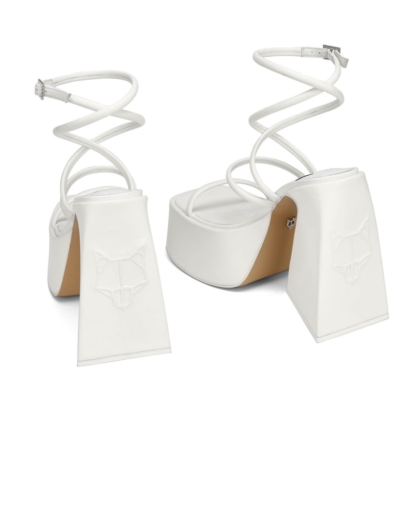 Naked Wolfe Angel Leren Hakken Sandalen Dames Wit | BSV7260UR