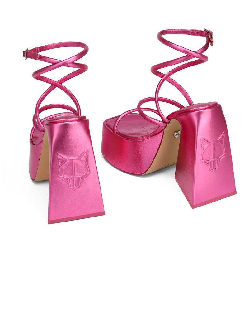 Naked Wolfe Angel Metallic Hakken Sandalen Dames Roze | LZF159XG