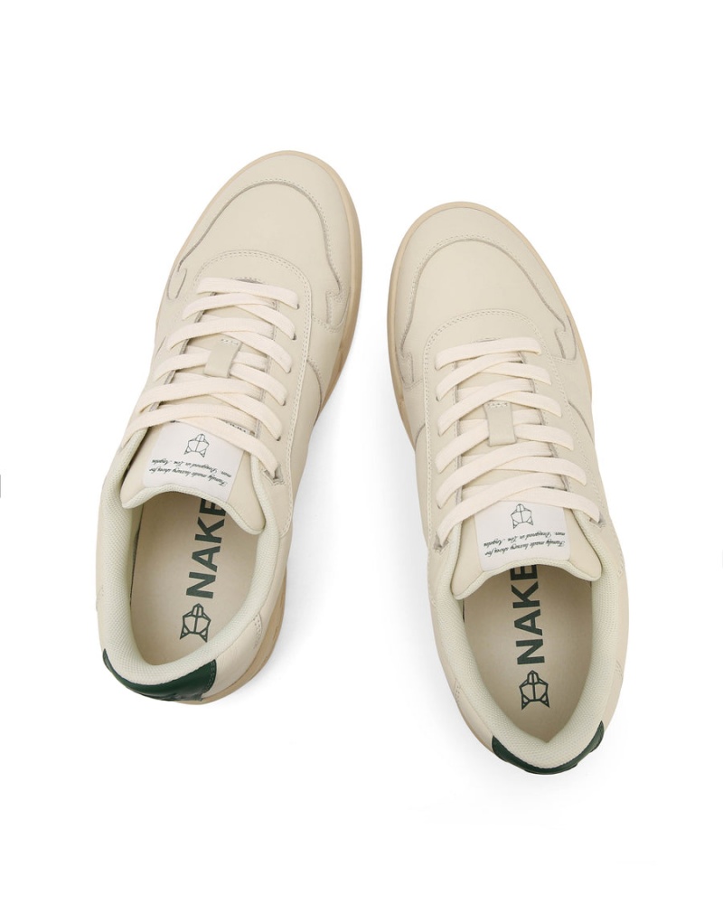 Naked Wolfe Categorie-R Leren Sneakers Heren Beige Groen | JYN1576OL