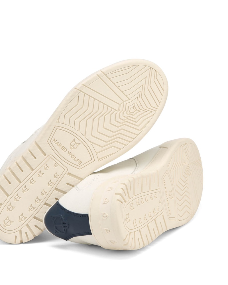Naked Wolfe Categorie-R Leren Sneakers Heren Wit Blauw | SQQ5795FD