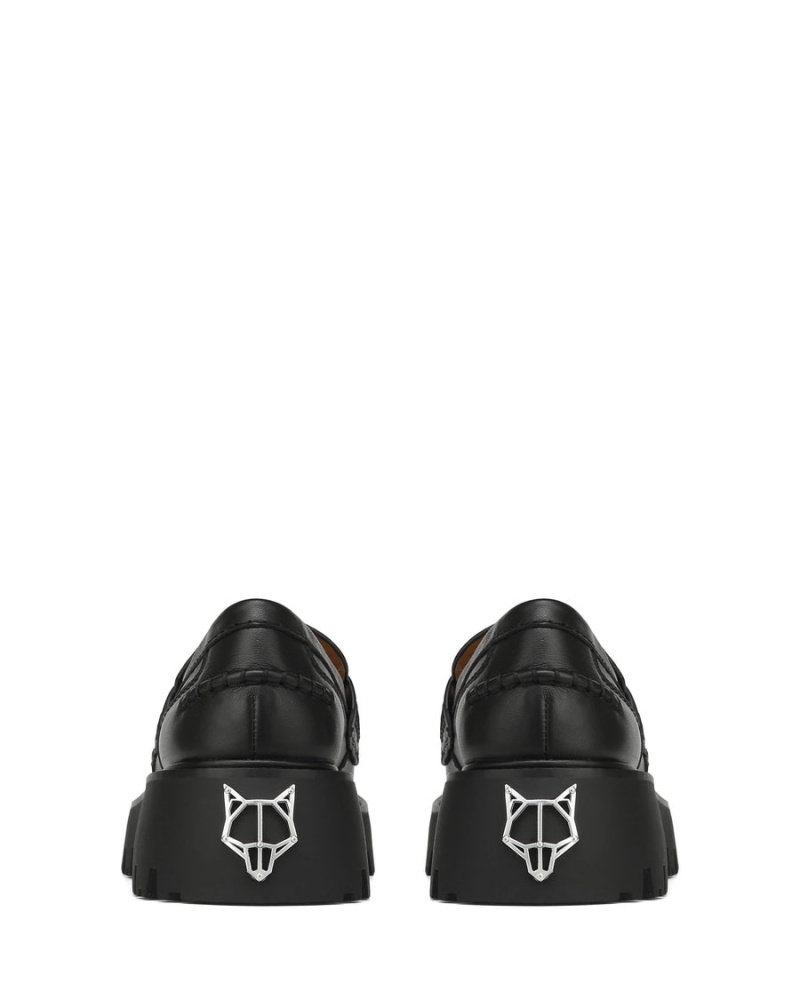 Naked Wolfe Flawless Leren Loafers Dames Zwart | DGV1110ES