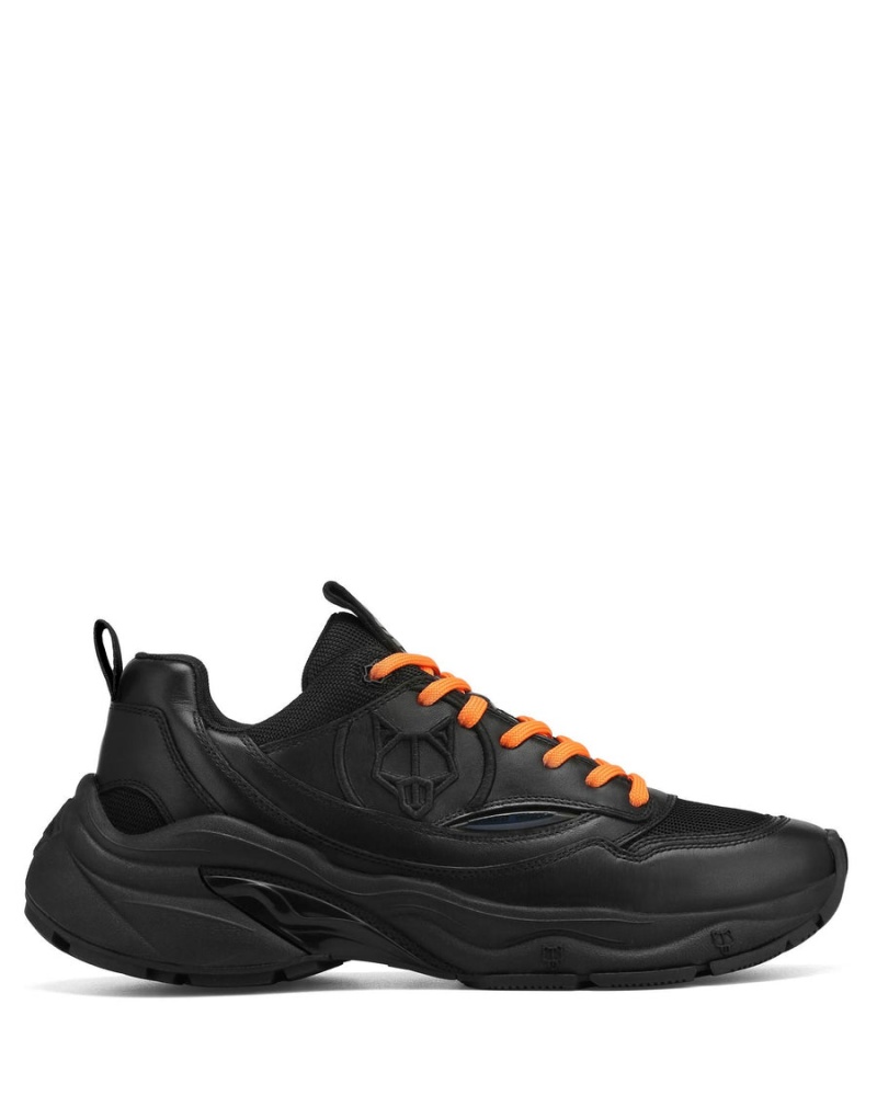 Naked Wolfe Fox Leren Sneakers Heren Zwart | VGY9245IS