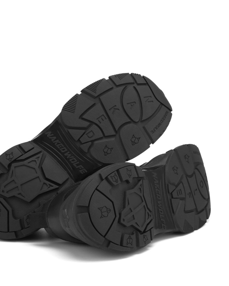 Naked Wolfe Fox Leren Sneakers Heren Zwart | VGY9245IS