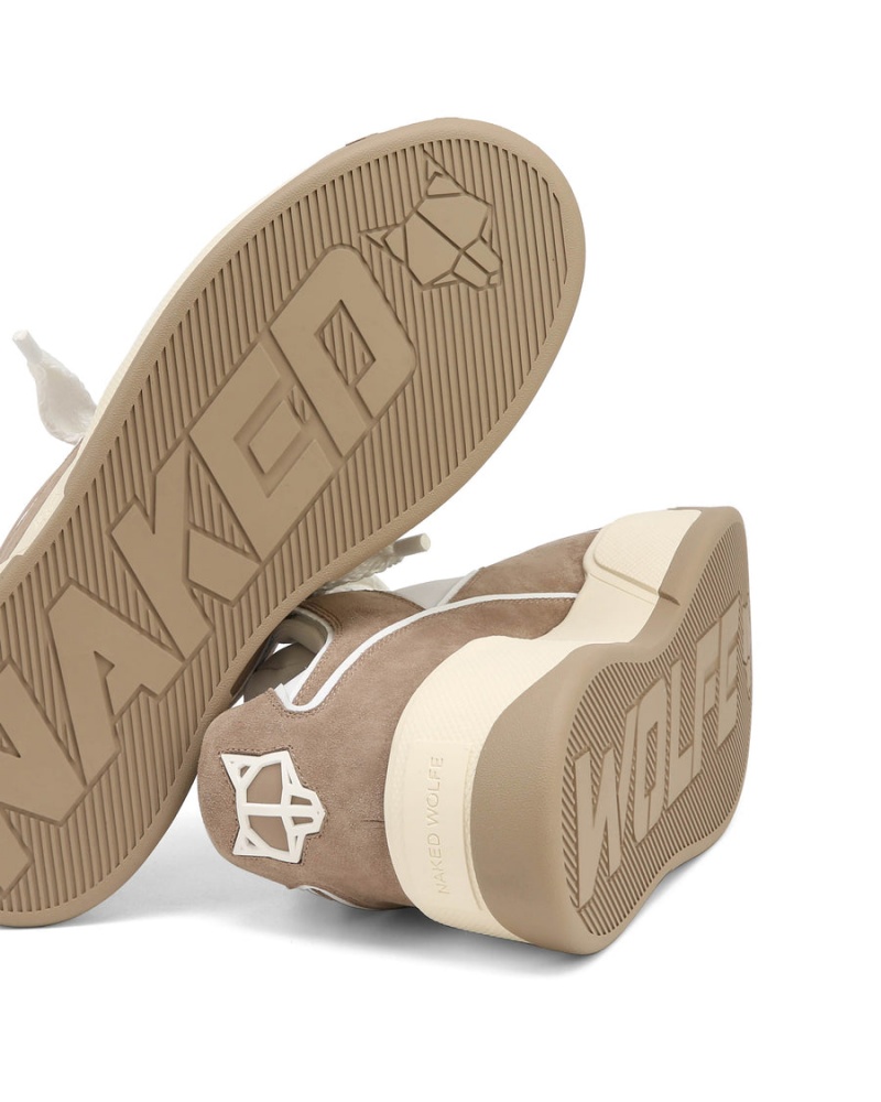 Naked Wolfe Kash Suede Sneakers Heren Grijs Bruin Wit | TYL3176GJ