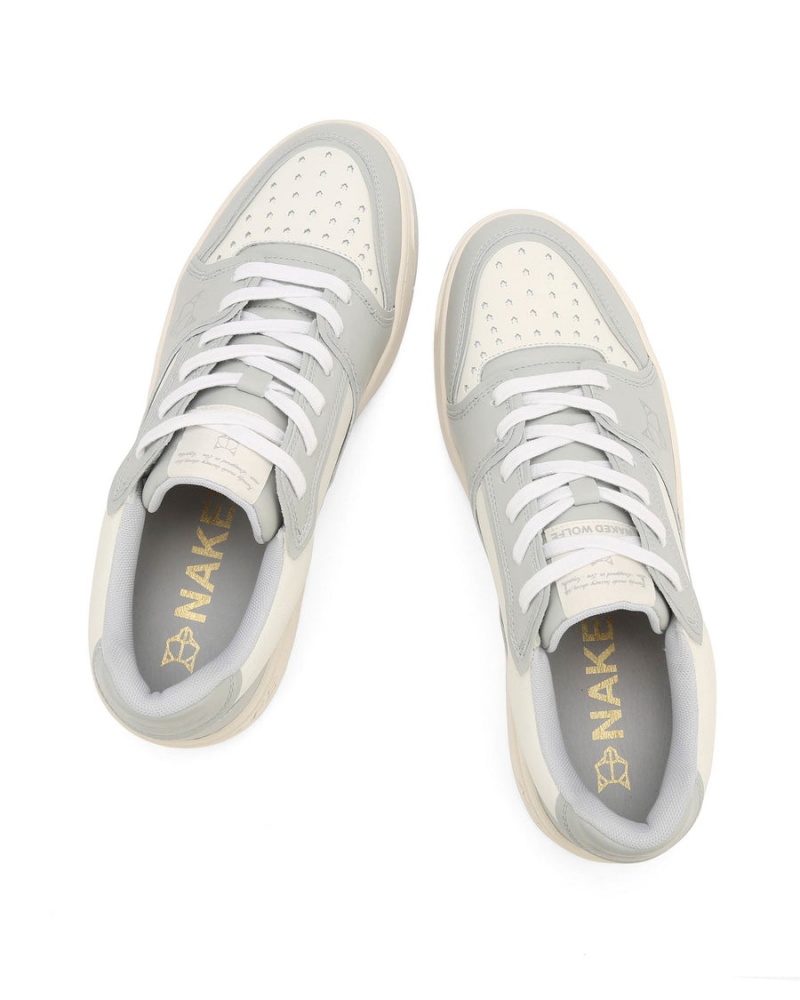 Naked Wolfe NW-01 Leren Sneakers Heren Grijs Wit | HYH7511YA