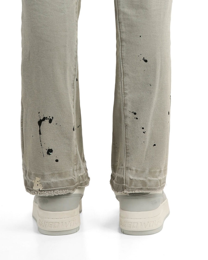 Naked Wolfe NW-01 Leren Sneakers Heren Grijs Wit | HYH7511YA