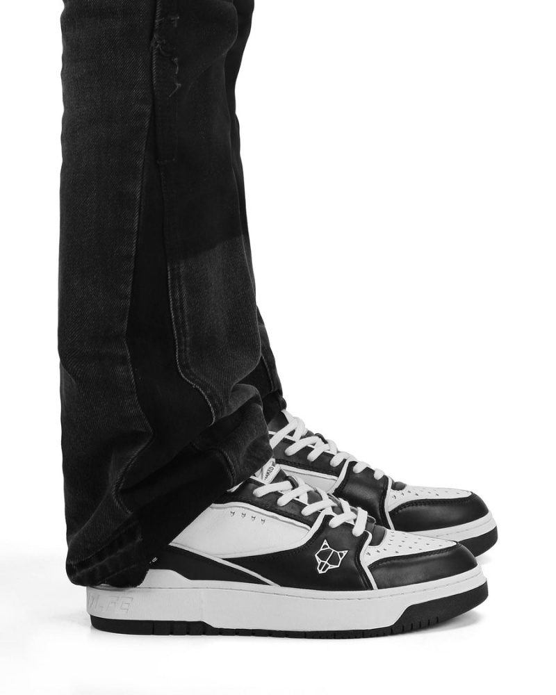 Naked Wolfe NW-01 Leren Sneakers Heren Zwart Wit | KLP4379MH