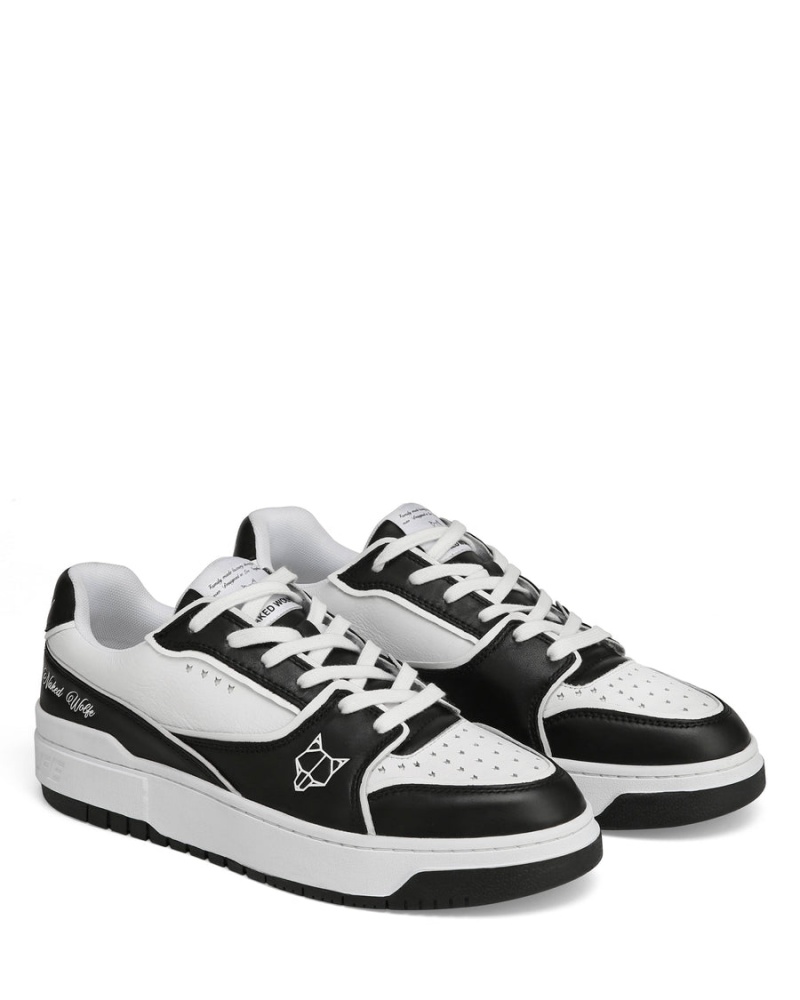 Naked Wolfe NW-01 Leren Sneakers Heren Zwart Wit | KLP4379MH