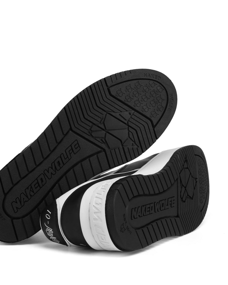 Naked Wolfe NW-01 Leren Sneakers Heren Zwart Wit | KLP4379MH