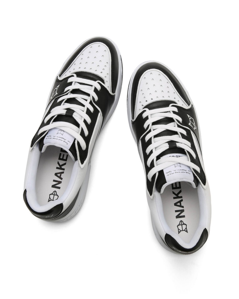 Naked Wolfe NW-01 Leren Sneakers Heren Zwart Wit | KLP4379MH
