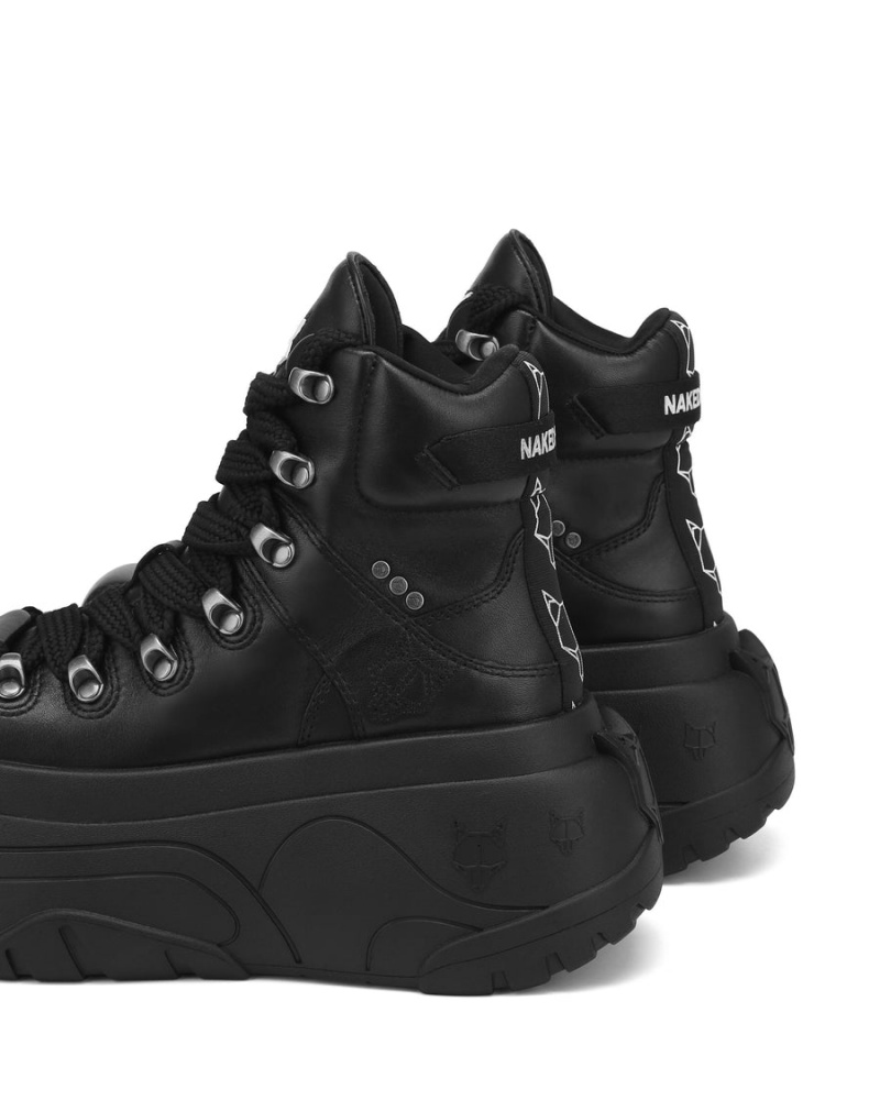 Naked Wolfe Radiant Leren Sneakers Dames Zwart | HAR6784AS