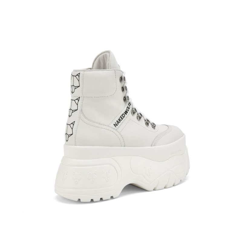 Naked Wolfe Spike Leren Sneakers Dames Wit | MJZ5311PH