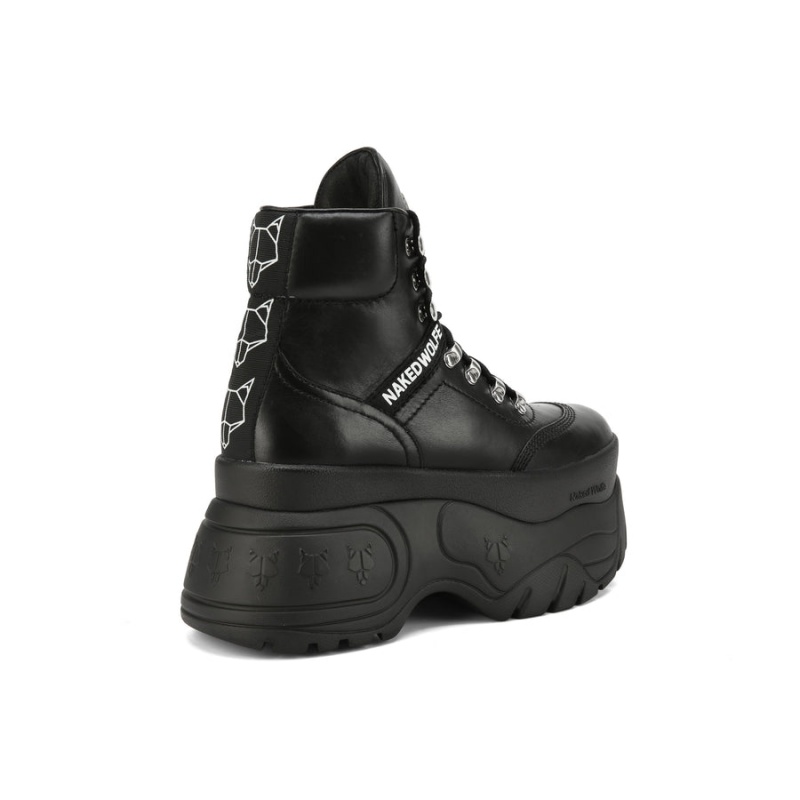 Naked Wolfe Spike Leren Sneakers Dames Zwart | KTS7480YP