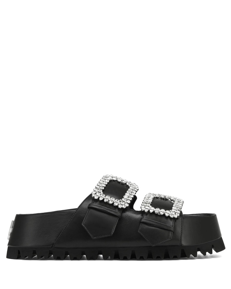 Naked Wolfe Victoria Leren Sandalen Dames Zwart | USK4431PG